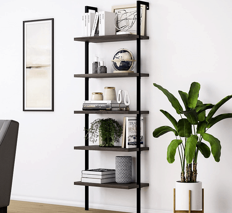 Nathan James Theo 5-Shelf Wood Modern Bookcase