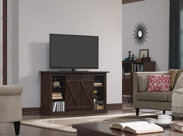 Twin Star Home Sliding Barn Door TV Stand