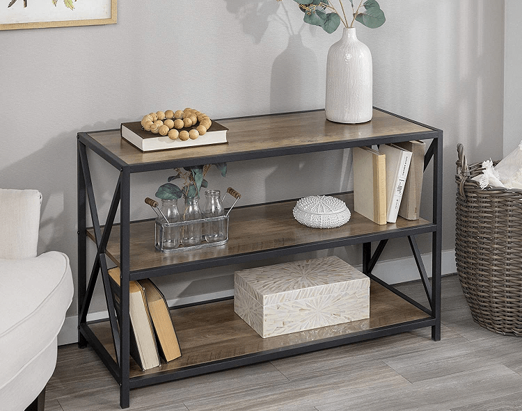 Walker Edison Wood Metal Bookcase 