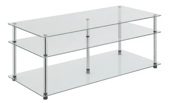 Breighton Home Classic Glass 3 Tier Coffee Table