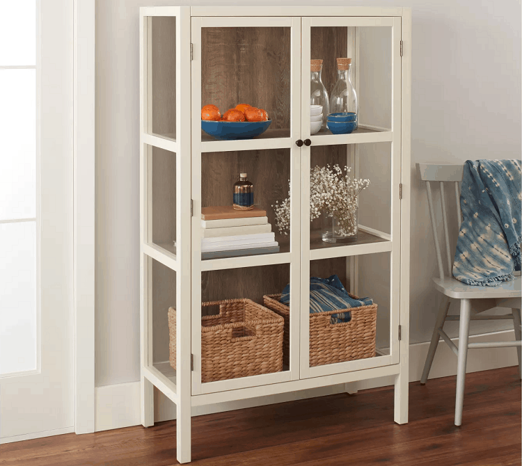 Hadley Library Cabinet with Glass Shell