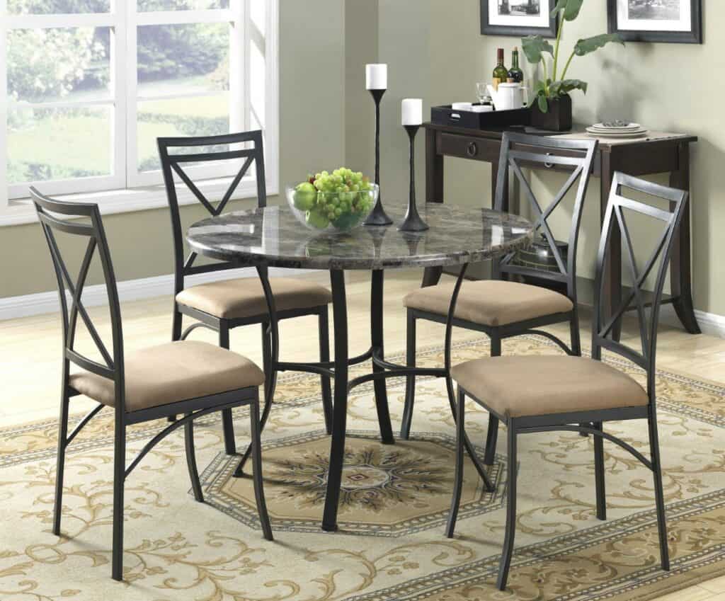 Mainstay New Top Dining Set Marble Look Dining Set Chairs