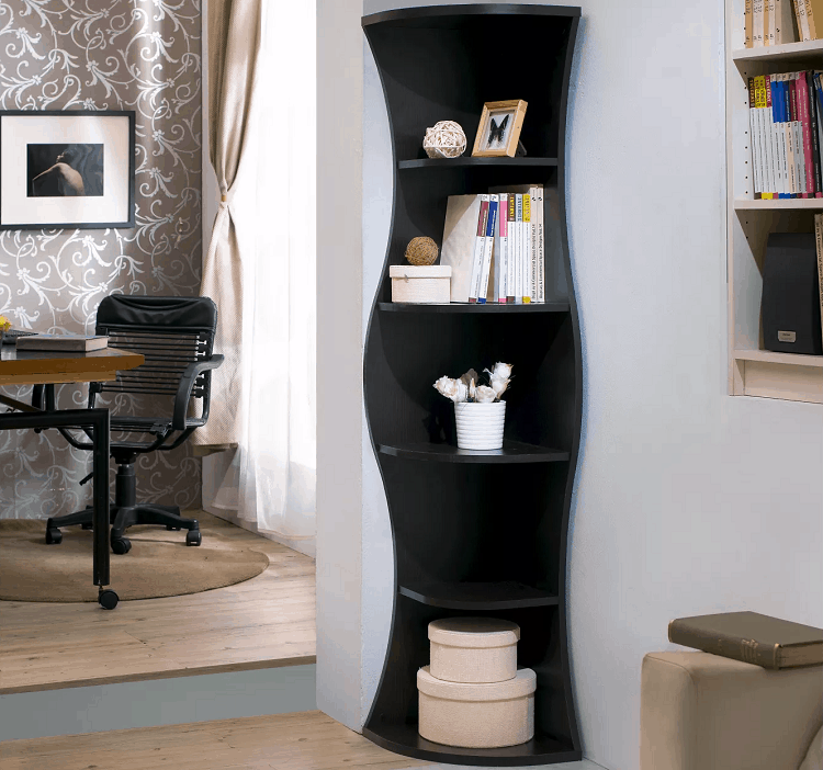 Ronni Contemporary 5 Shelf Corner Bookcase