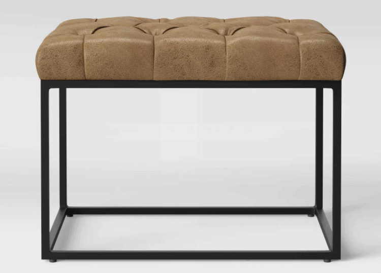 Trubeck Tufted Metal Base Ottoman