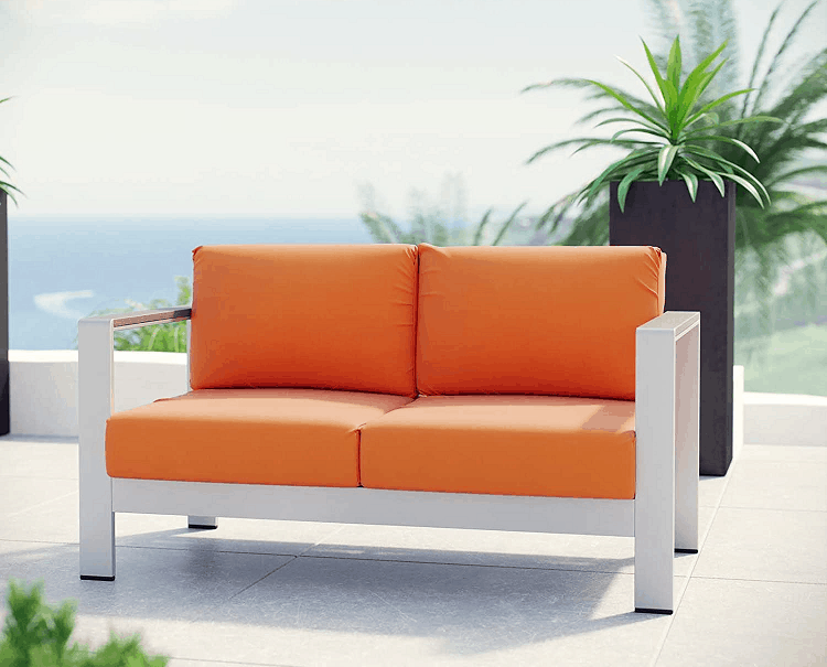 Modway Shore Aluminum Outdoor Patio Loveseat